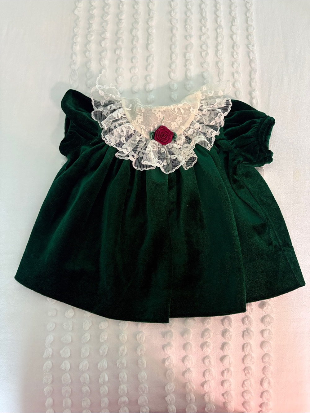 Vintage Rare Editions Green Velvet Christmas Dress Size 6-9 Months